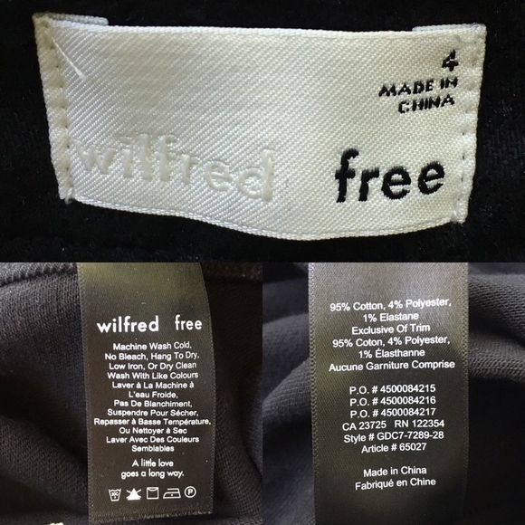 ARITZIA Wilfred High Rise Waist Denim Jean Mini Skirt Black 4 - Picture 3 of 3